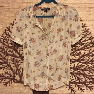 🌸Floral short sleeve blouse💐 , size M